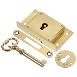 Ciieeo 1 Set Decorative Drawer Lock Retro Cabinet Lock Vintage Desk Lock Drawer Safety Lock Square Drawer Lock Cabinet Door Locks Cabinet Locks with Keys Cam Lock Antique Decorate Brass