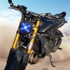Motorcycle 5-3/4 5.75" LED Headlight with Housing Bucket Smoke X-Style