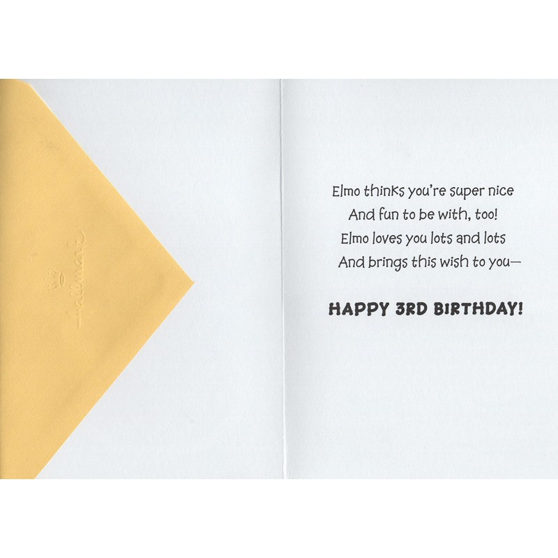 Sesame Street Elmo Happy 3rd Birthday Card