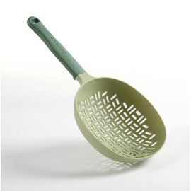 Scoop Plus Colander, Spoon Drainer/Strainer, Scoop, Drain and Serve, Dishwasher safe (Green)