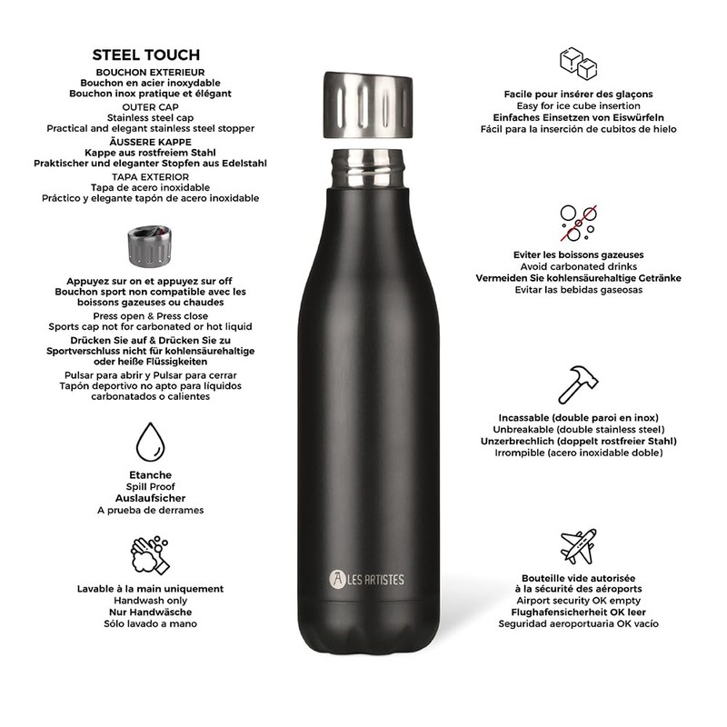 LES ARTISTES Vacuum Flask Bottle Up Sport Cap 500 ml