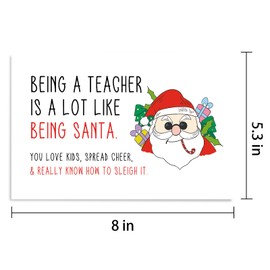 Goroar Teacher Holiday Card, Holiday Teacher Appreciation Card, Funny Christmas Card for Teacher, Being A Teacher Is A Lot Like Being Santa