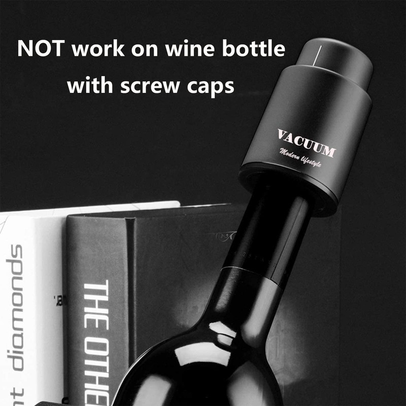 [2 PACK] Wine Bottle Stoppers,Real Vacuum Stoppers,Reusable Wine Preserver,Wine Corks