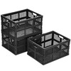 Eslite 34L Large Plastic Folding Storage Crates,Collapsible Crates for Storage,Pack
