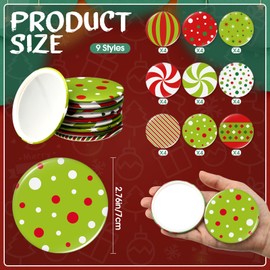 Geetery 36 Pcs 9 Styles Christmas Compact Mirror Bulk Portable Mini Mirror Christmas Makeup Glass Mirror Small Mirror for Purse Christmas Party Decoration Supplies for Women
