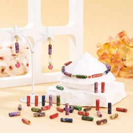 30Pcs Column Synthetic Imperial Jasper Beads 12-13mm Dyed Tube Gemstone Beads Stone Loose Spacer Beads for DIY Necklace Bracelet Earring Jewelry Making