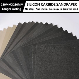 STEBRUAM Pack of 15 Sandpaper 230 x 280 mm for Metal and Car Polishing Wooden Furniture Sanding, 9 x 11 Inch Wet Sandpaper 150 Grit