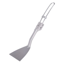 iBasingo Titanium Folding Spatula Small Camping Frying Shovel Kitchen Beefsteak Flat Cooking Spatula Mini Pancake Food Serve Turner Flexible Tableware Outdoor Travel BBQ Cooking Accessories Ti1076T