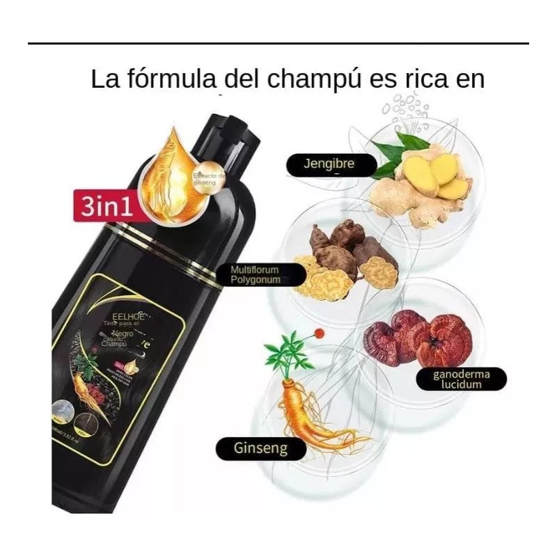 KFMX Shampoo Instantaneo Para Teñir Crecimiento Capilar Cabello
