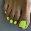 Solid Color Neon Green Press on Toenails for Women, Glossy