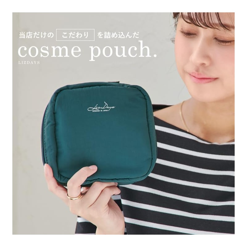 Liz Days Makeup Pouch, Large Capacity, Square Pouch, Large, Full