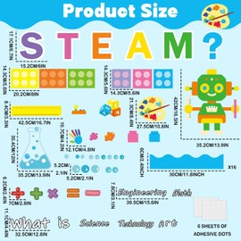 STEAM Bulletin Board Decorations STEAM Science Bulletin Board Math Technology Engineering Art Paper Cutouts Classroom Decor for Teachers Students Back to School Home Wall Door Decors Supplies