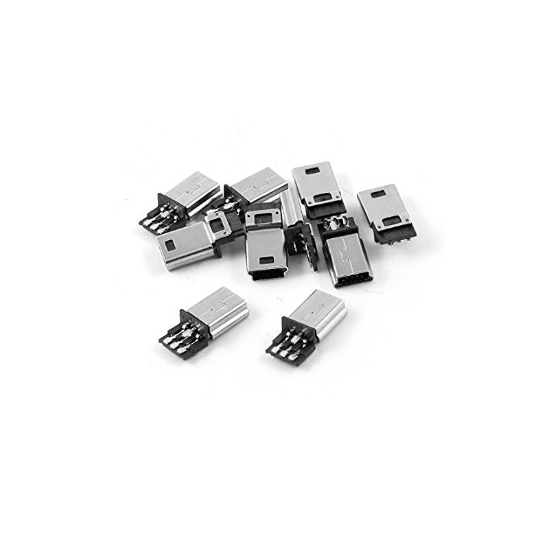 10 PCS Mini USB 5 Pin B Male Connector Port
