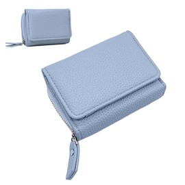 XQMMGO Small Wallets for Women, Small Wallet with Card Holder and Coin Purse, Women's Small Leather Wallets, Minimalist Small Trifold Wallet (Green), blue, Classic