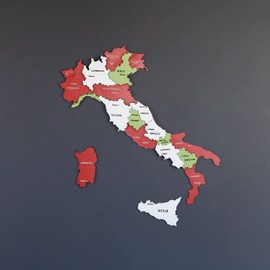 Colorfull Worlds Multilayered Wooden 3D Italy Map, Gift for Italian Friend, Italy Wooden Wall Decor, Map For Home & Kitchen or Office (Flag, 60x51 cm | 23.6x20 inches)