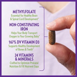 New Chapter Perfect Prenatal Vitamins, Organic Prenatal Vitamins, Non-GMO Ingredients for Healthy Baby & Mom - Folate (Methylfolate), Iron, Vitamin D3, Fermented with Whole Foods and Probiotic, 192 count