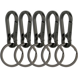 Wikavanli Metal Keychains Keyring Key Chain Ring Clip Holder Organizer for Home Car Keys Key Finder Women Men (5, Black)