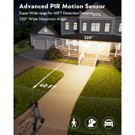 OPAXIS Motion Sensor Outdoor Light, Black Porch Light Dusk to Dawn, Waterproof Outdoor Motion Sensor Light, Anti-Rust Outside Lights for House, Garage, Doorway, Porch, 100% Aluminum