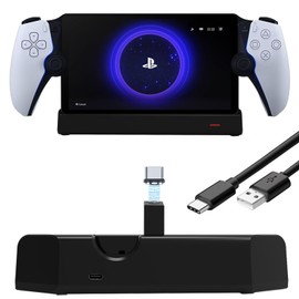 PS Portal Charging Dock for PS Portal Remote Player, Charger Station for PS Portal 5 Handheld Console Charging Organizer Holder Charging Stand, with Magnetic Type-C Adapter