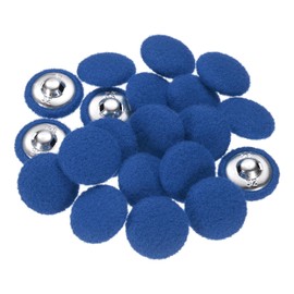 sourcing map 20pcs Fabric Cloth Covered Buttons 0.8" Round Plush Sweaters Button with Aluminum Shank Sewing Button for Woolen Coat Jacket Shirt DIY, Dark Blue