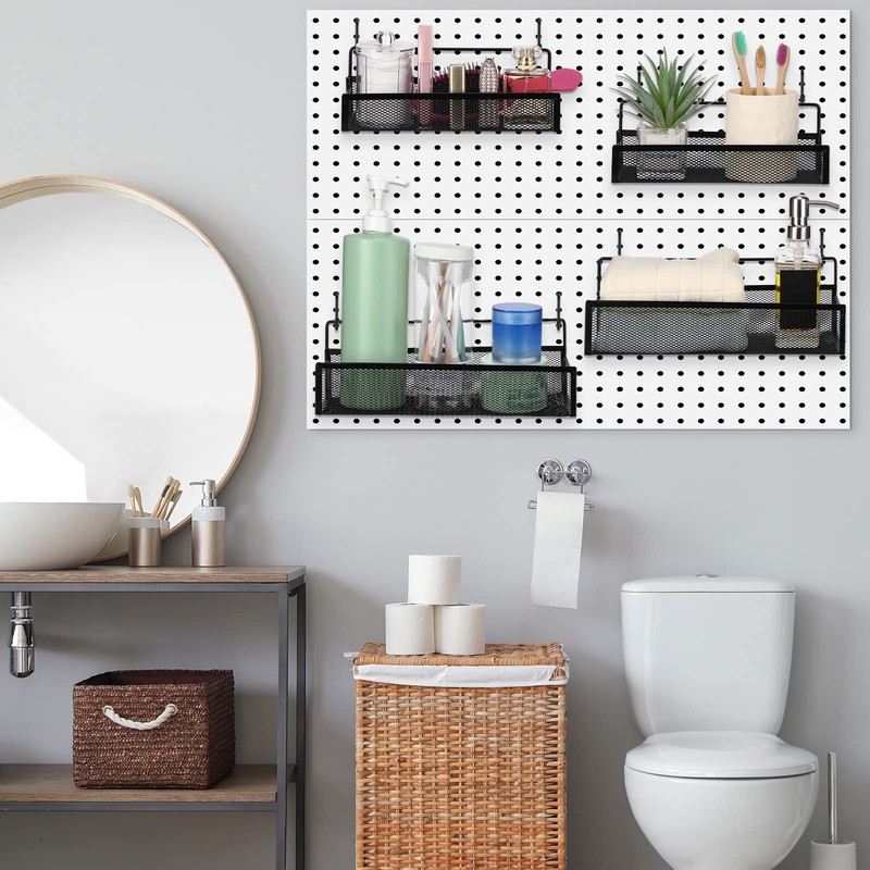 Shimeyao Pegboard Baskets Bins Set 4 Pcs Metal Pegboard Baskets