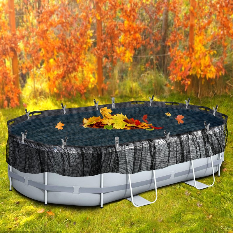 Adnee 33X18 Ft Oval Swimming Pool Leaf Net Cover,Pool Mesh