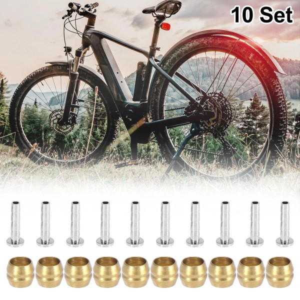 X AUTOHAUX 10 Sets Bicycle Brake Olive and Brass Connecting