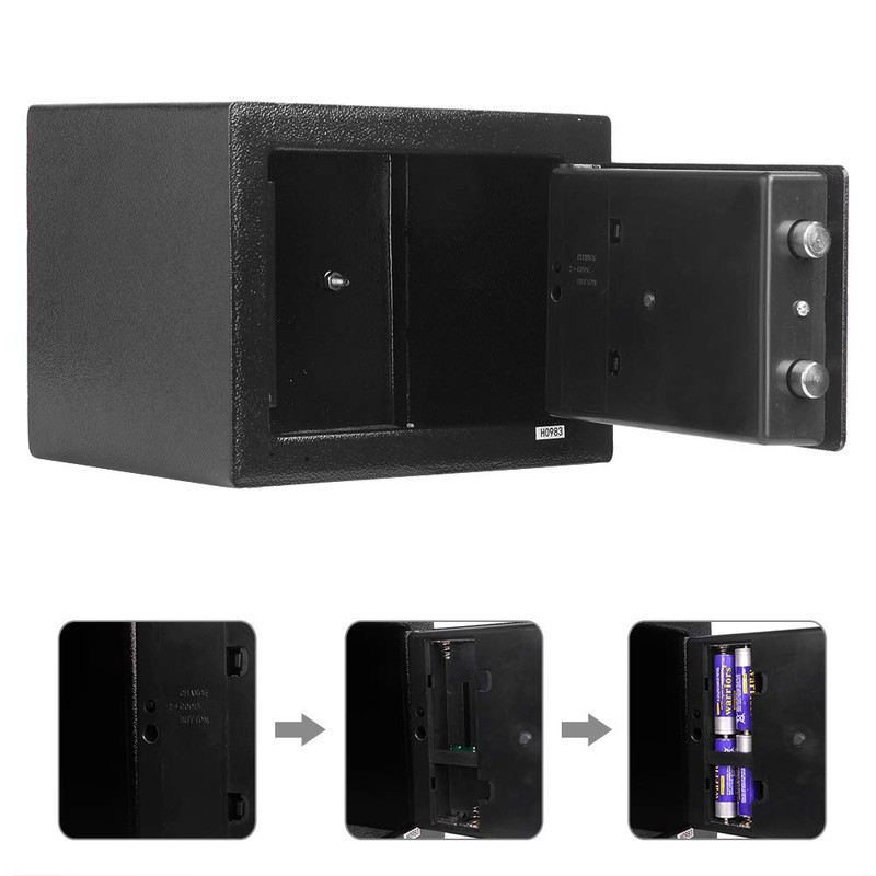 Mini Wall-in Style Electronic Code Metal Safe Box, 9.1"L x