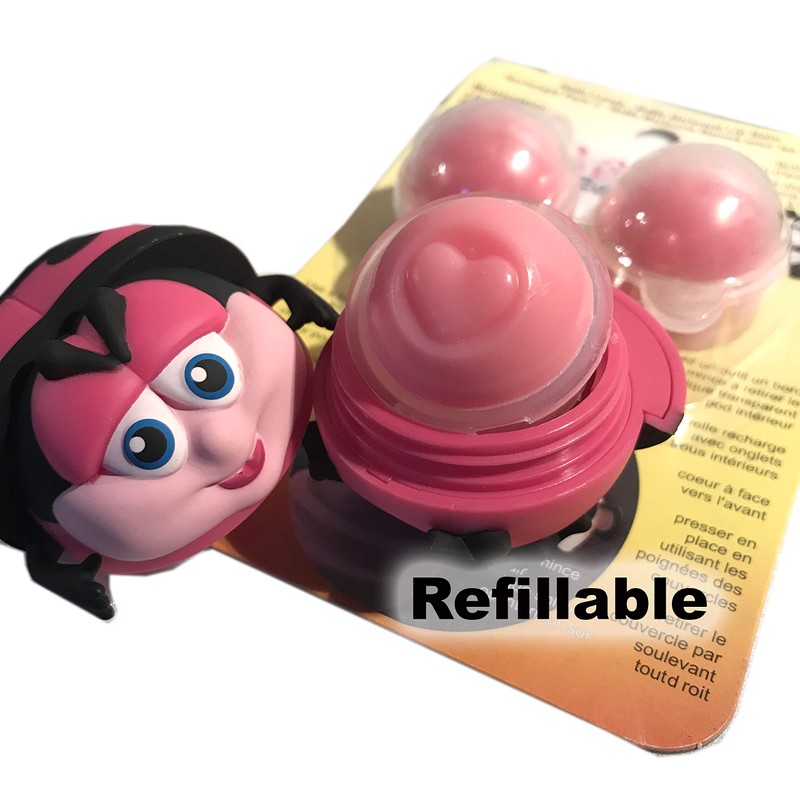Ladybug lip balm toy - with heart shaped Pink Lemonade
