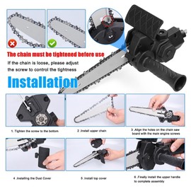Chainsaw Converter, Reciprocating Saw Conversion Head Adapter, 6 Inch Saw Conversion Head, Stainless Steel Electric Drill Saw Modification Tool, Chainsaw Attachment for Woodworking Cutting Tool