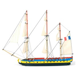 Artesanía Latina - Wooden Model Ship - Easy Kit French Frigate, Hermione La Fayette - Model 17000, Scale 1:160 - Models to Build - Beginner Level