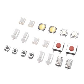 SMD Button, 250 Pieces 10 Types Tactile Push Button Micro Switch Momentary Tact Assortment Kit for Car Remote Control Key with Plastic Box