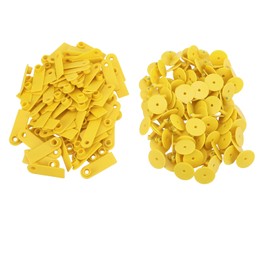 100pcs Animal Blank Ear Tags Goat Sheep Pig Livestock TPU Ear Tags for Farm AnimalsNo Letters, Yellow
