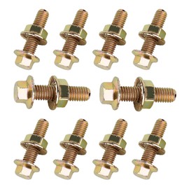 MOXRUQ 10 PCS Exhaust Manifold Bolts, M8 x 1.25 x 30mm High Strength Carbon Steel Flange Exhaust Bolts and Nuts, Exhaust Manifold Bolt Hardware Kit
