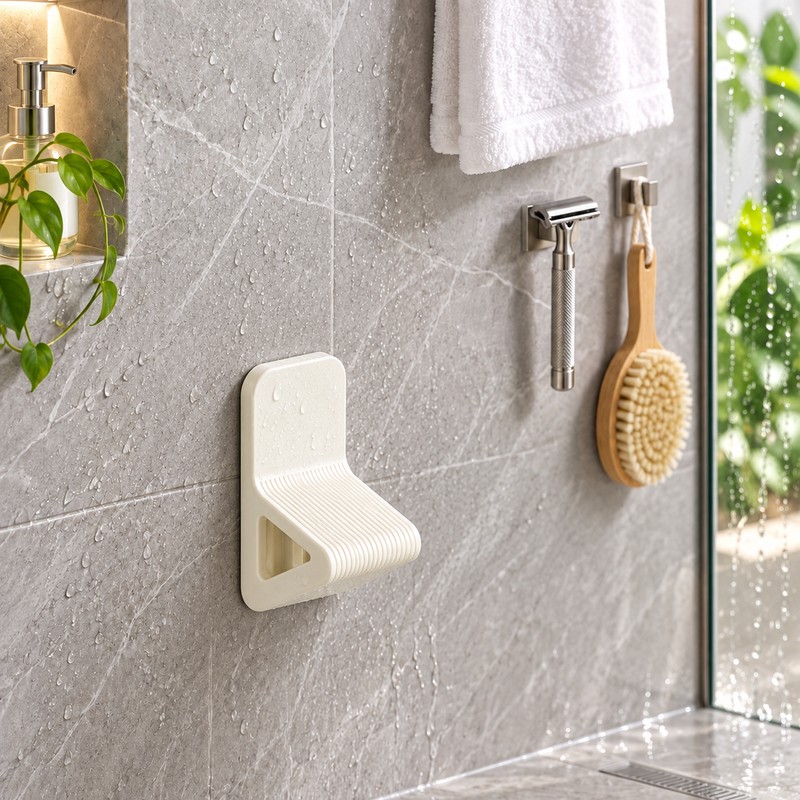 Wall-Mounted Shower Footrest for Shaving – No-Drill Plastic Foot Support