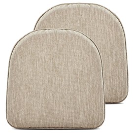 baibu Super Soft Metal Dining Chair Pads Set of 2, Bar Stool Cushion with Ties for Metal Chairs or Bar Stools - 2 Cushions Only (Beige, 14" (35cm) 2PC)