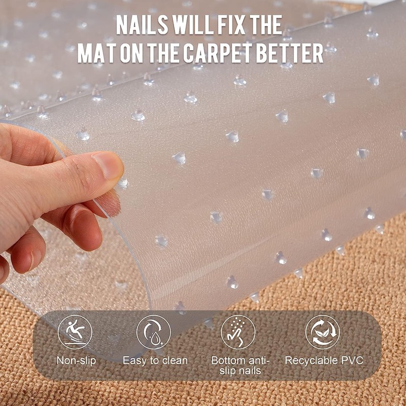 Carpet Protector for Pets, Transparent Non-slip Doorway Plastic Guard Carpet,