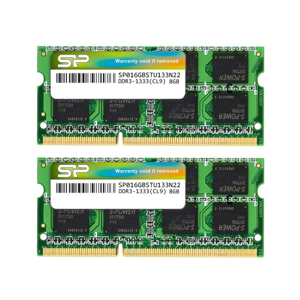 Silicon Power DDR3-1333 PC3-10600 Laptop Memory, 204 Pin SO-DIMM , SP016GBSTU133N22