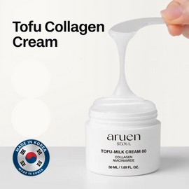 [aruen] Tofu Collagen Jelly Cream 50ml – 80% Fermented Soy Milk + Niacinamide for Firming & Brightening | Korean Skin Tightening