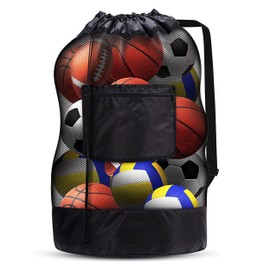 MQWDGJ Extra Large Ball Net, Multi-Purpose Sports Mesh Bag, Ball Bag with Drawstring and Shoulder Strap, Ball Net for Football, Basketball, Football, Volleyball, Rugby Ball