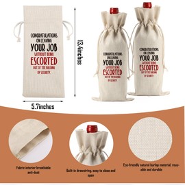 XFW Funny Retirement Gifts for Woman Men Happy Retirement Party Decorations Retired Leaving Gifts for Coworkers Boss Congratulations On Leaving Your Job Sign Wine Bag