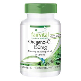Fairvital Oregano Oil Capsules 150 mg – High Dose – Oregano Oil 10:1 Extract – Origanum Vulgare – 90 Softgels