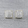 Mens Ladies 14K Gold Over Silver Lab Diamond Earrings Screw