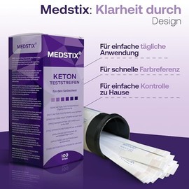 MediVinius, Ketostix for Immediate Ketose Measurement Results, Keto Test Strips for Effective Keto Nutrition and Diet, Keto Sticks mv-ks1-100 Purple 100.00