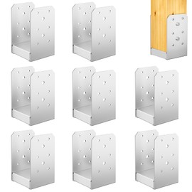 FMhotu 4"x 4" Post Base, 8Pcs Stainless Steel Adjustable Post Anchor Bracket (Internal 3.5 x 3.5), Adjustable Post Base for Pavilion Deck Porch Handrail Railing Support Decorative Anchor Plate