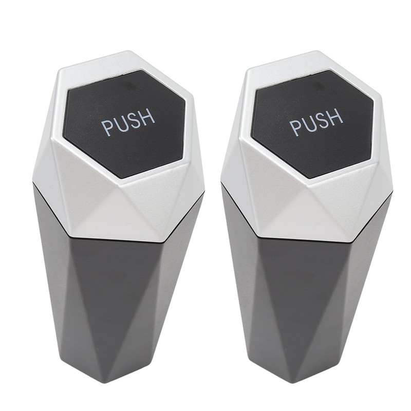 2Pcs Car Trash Can with Lid Waterproof Decorative Automotive Portable
