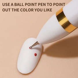 Nail Dotting Pen Nail Art Dotting Tools in Ballpoint Pen Design Nail Art Kit, Nail Art Tip Dot Paint Manicure Kit, Stylus for Watercolor Paper, Tracing Paper (HJ-NAT248-White)
