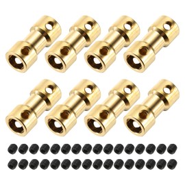 MECCANIXITY 8Pcs 5mm to 6mm Brass Shaft Coupling Joint Connector with Screws Flexible Motor Shaft Coupler for RC Model Car Airplane Motor Wheels Tires Shaft