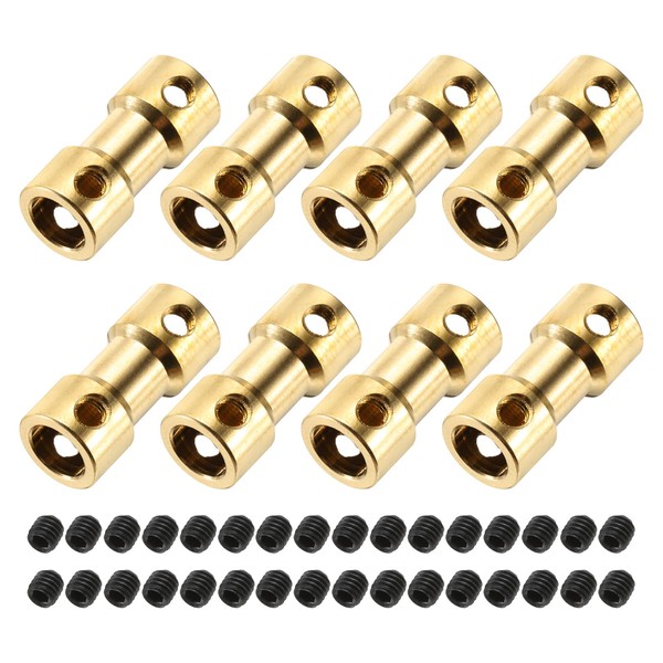 MECCANIXITY 8Pcs 5mm to 6mm Brass Shaft Coupling Joint Connector