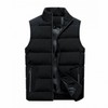 Unisex Daily High-Neck Padded Vest for Commuting, Work, Hiking, Plus Size Black 4XL
